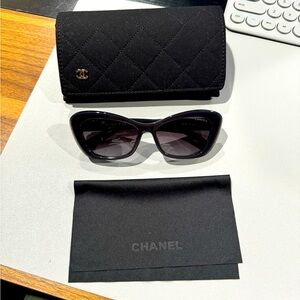 Chanel smokey black sunglasses